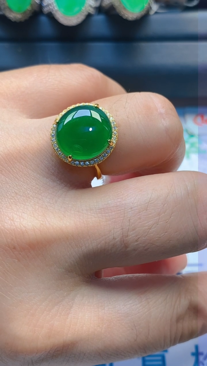 【闪购商品】翡翠耳饰银S925镶嵌天然A货翡翠1