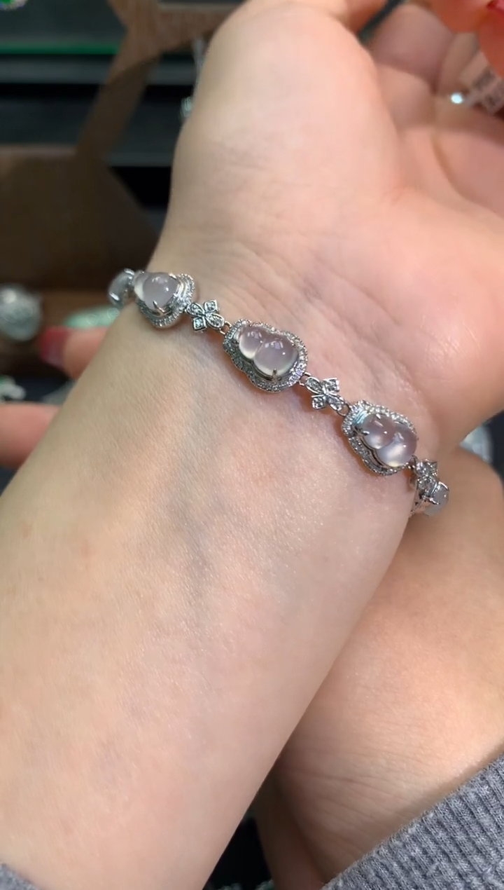 【闪购商品】翡翠吊坠(不含链)18K金镶嵌手链