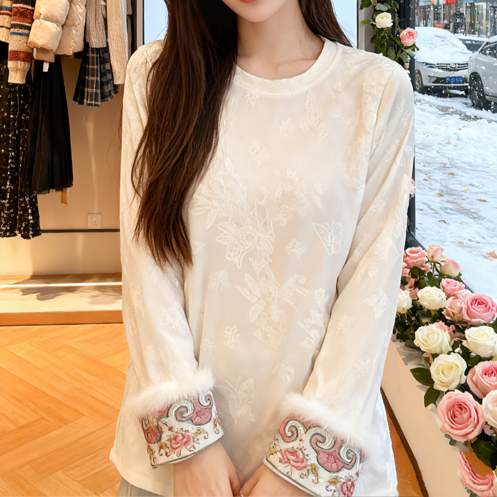 高级感新中式国风新款设计感小众长袖t恤打底衫女