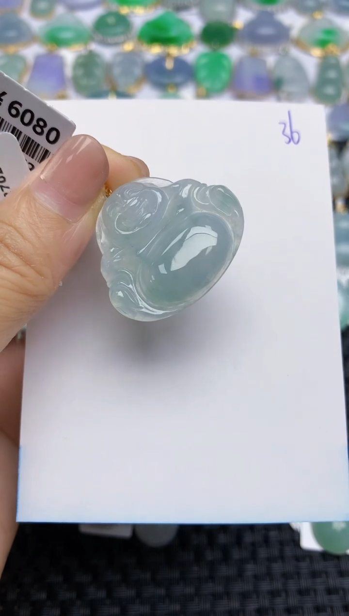 【闪购商品】翡翠颈饰18K金镶嵌天然A货翡翠 36