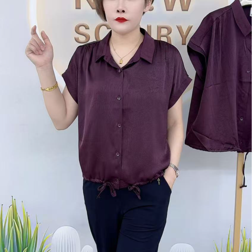 7201高端翻抽绳开衫大码妈妈装洋气时尚休闲百搭