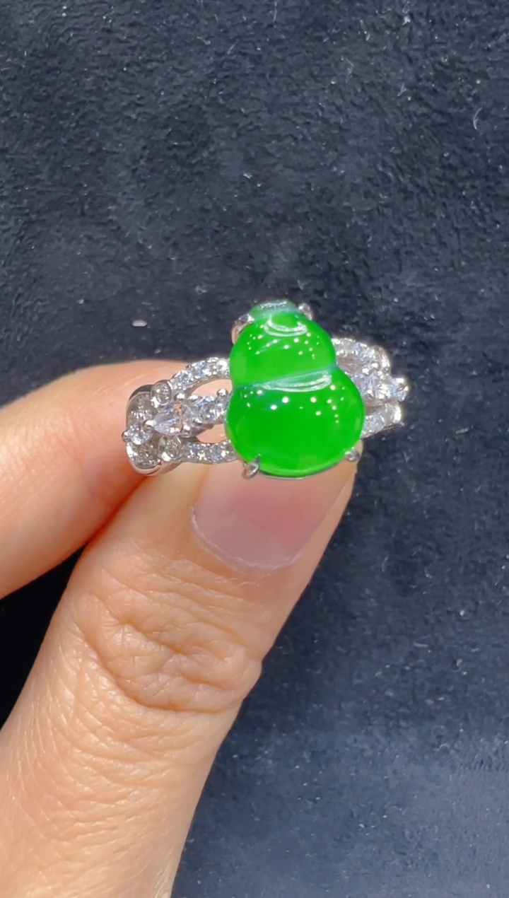 银S925镶嵌戒指翡翠多样性团购发一件