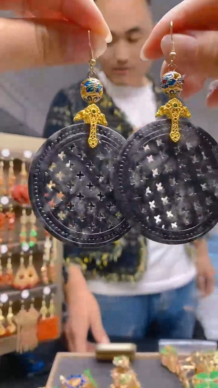 【闪购商品】翡翠耳饰合金0121翡翠耳钩