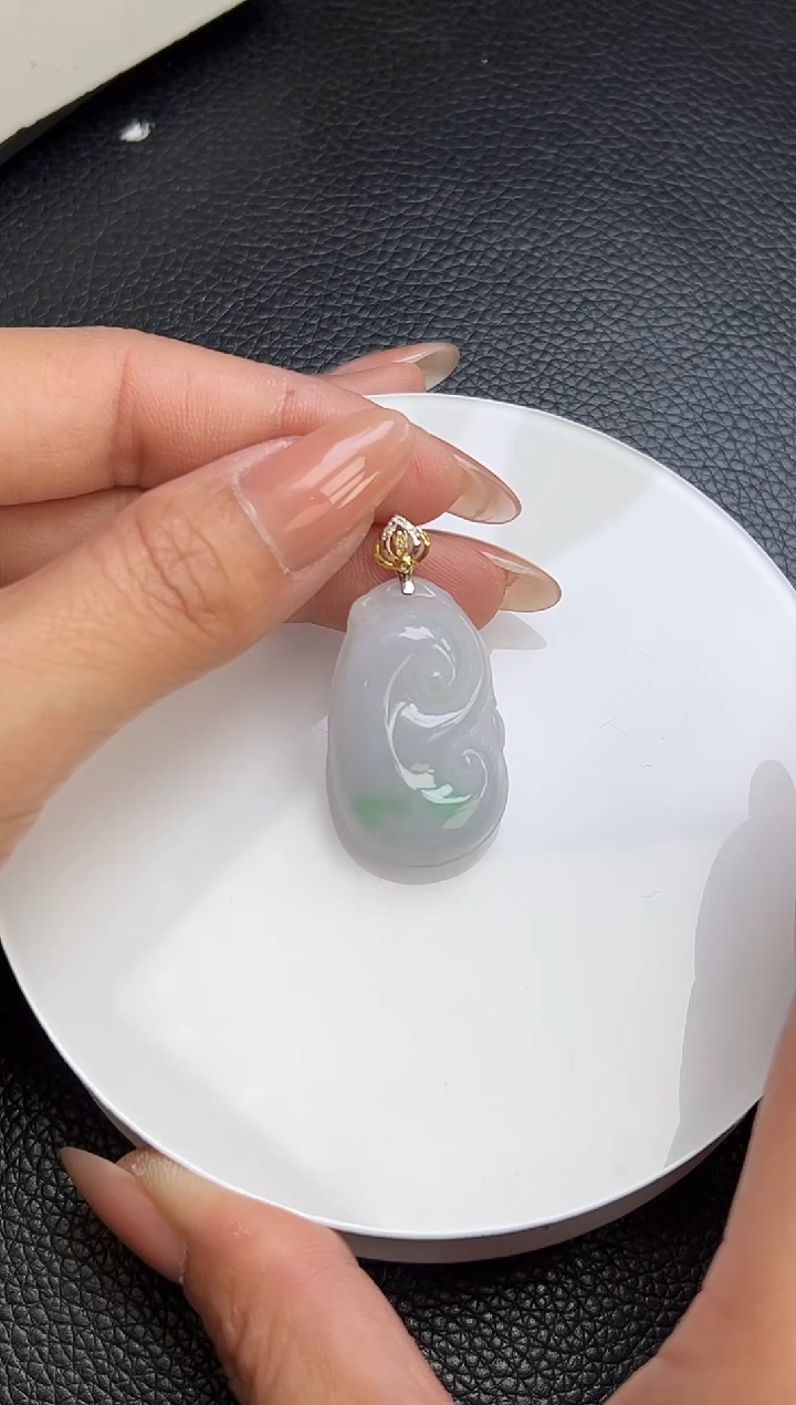 【闪购商品】翡翠颈饰18K金镶嵌YM640-2-1 如意