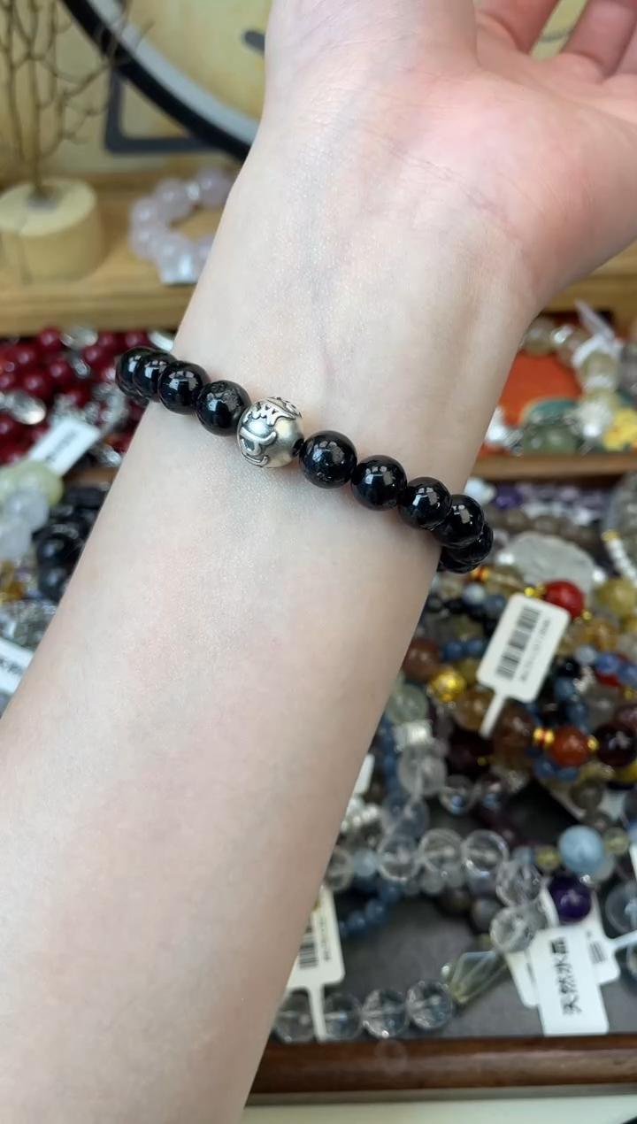 【闪购商品】辉石手串足银镶嵌374手串