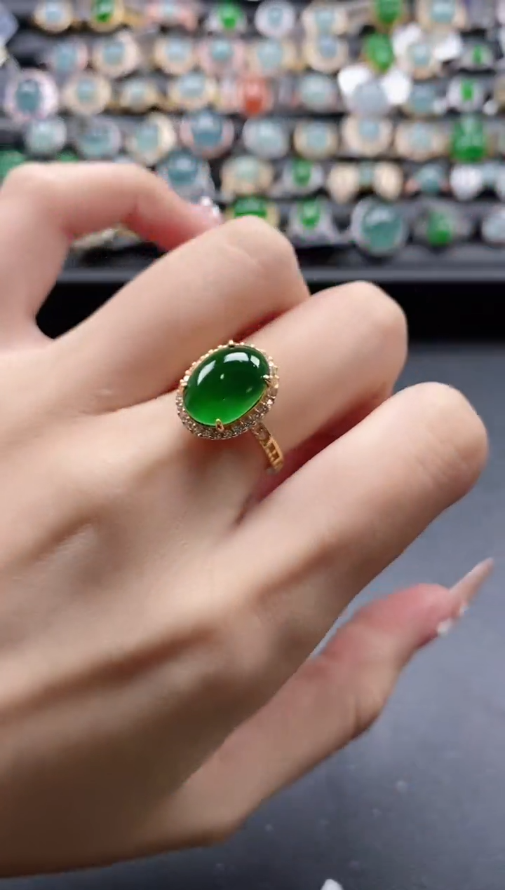 【闪购商品】翡翠戒指银S925镶嵌51511