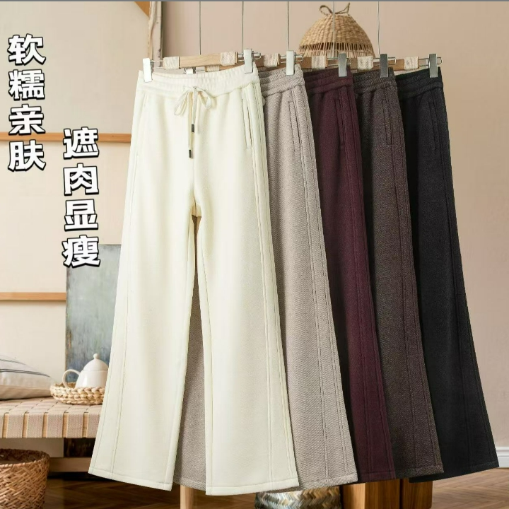 【姚姐定制】Y3077“冬季上新”醋酸桑蚕丝羊毛呢加厚百搭弯刀裤