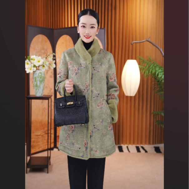【中长款】高端订制双款面双穿皮毛一体大衣气质
