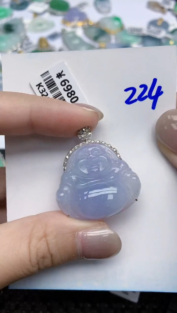 【闪购商品】翡翠颈饰18K金镶嵌天然翡翠A货