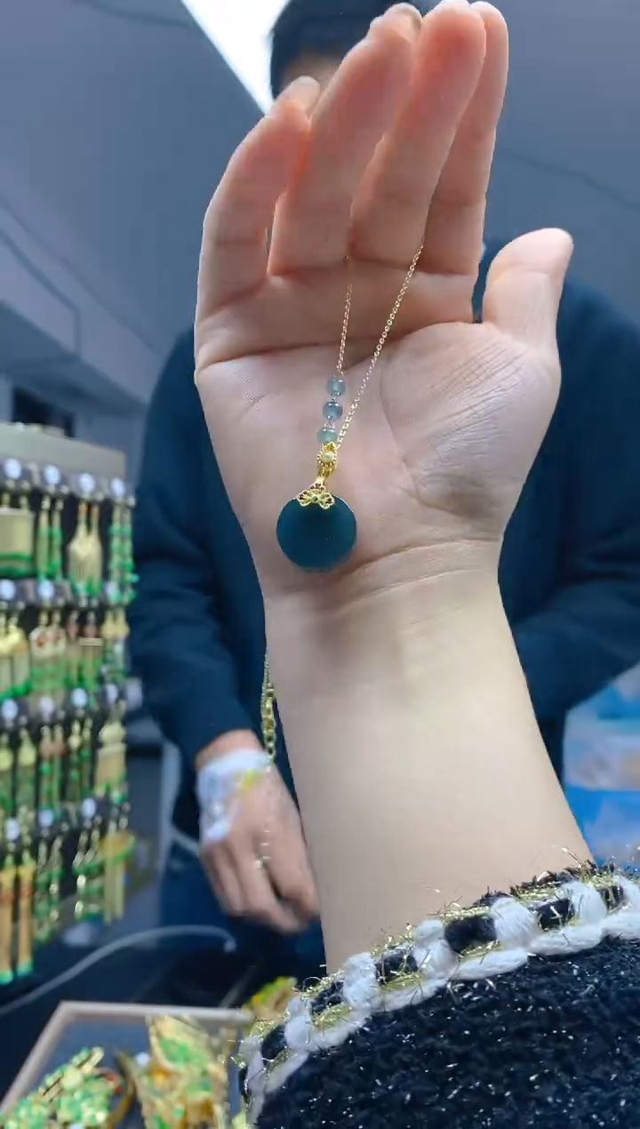 【闪购商品】翡翠耳饰合金0226翡翠锁骨链