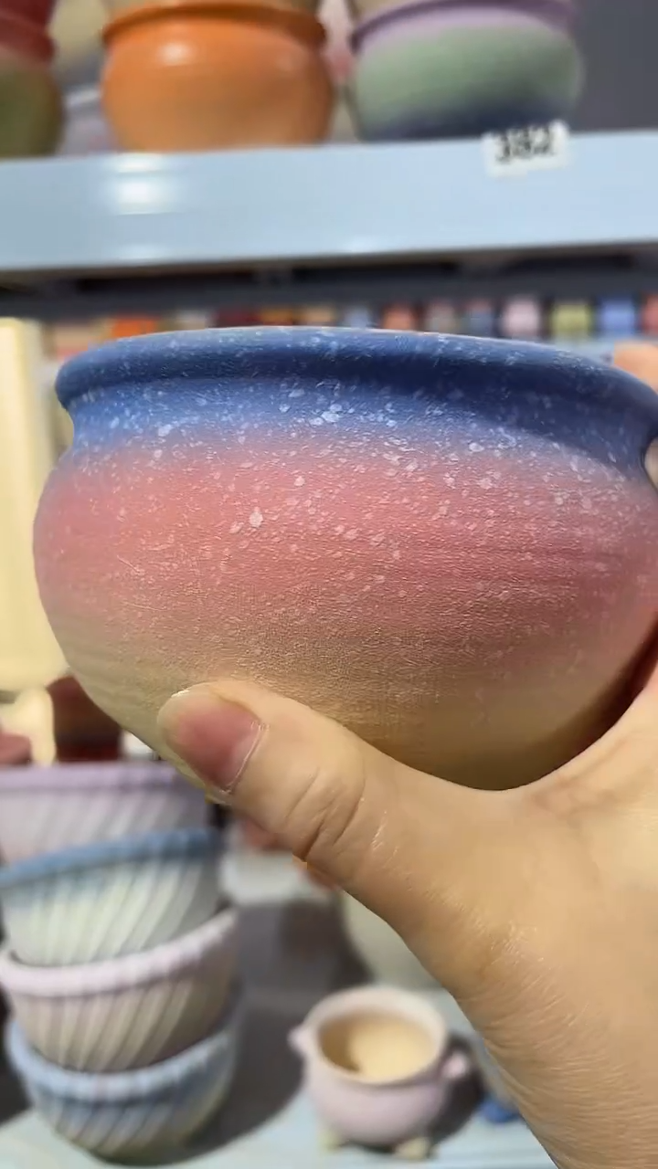 麦饭石粗陶多肉花盆11*7