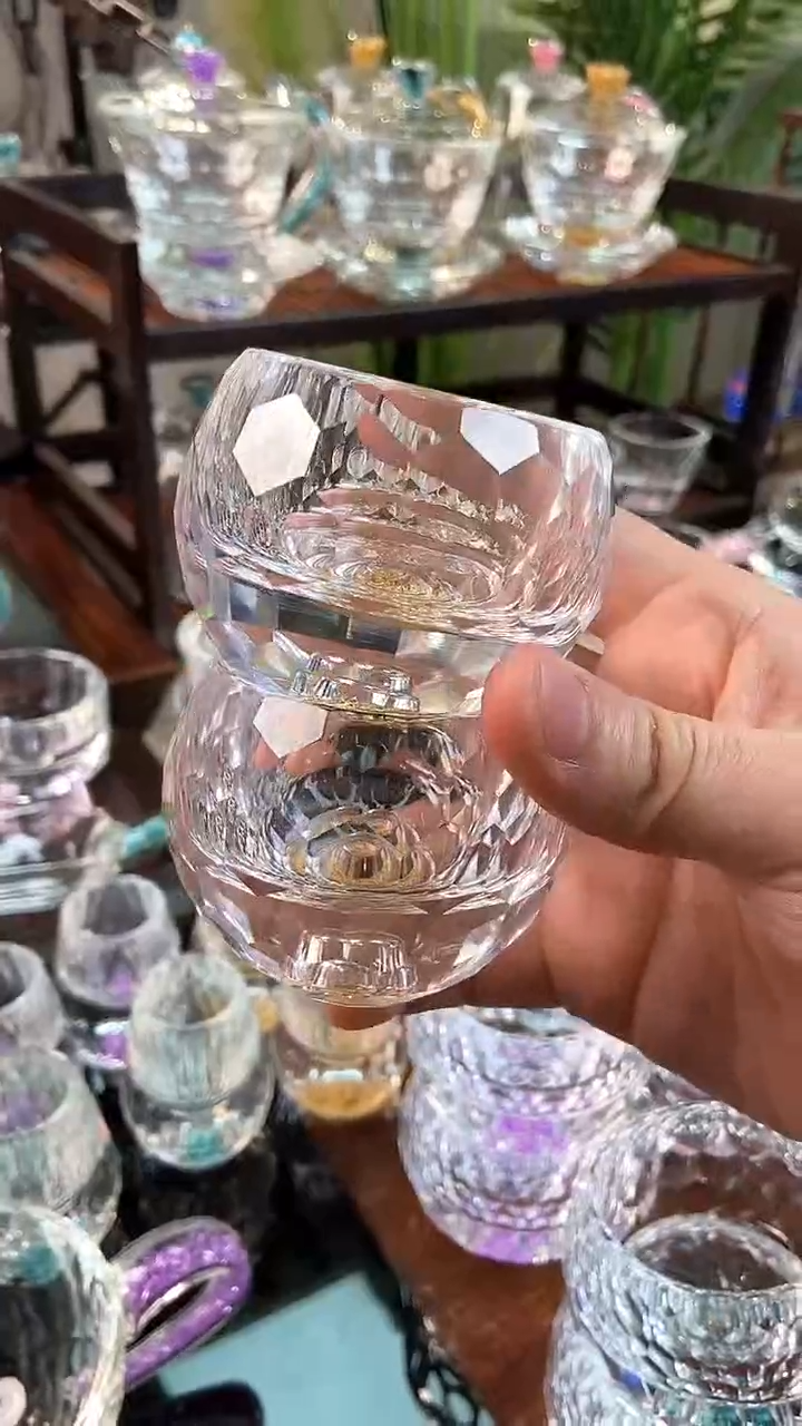 【闪购商品】玺宴新款水晶球形茶碗酒杯2个装
