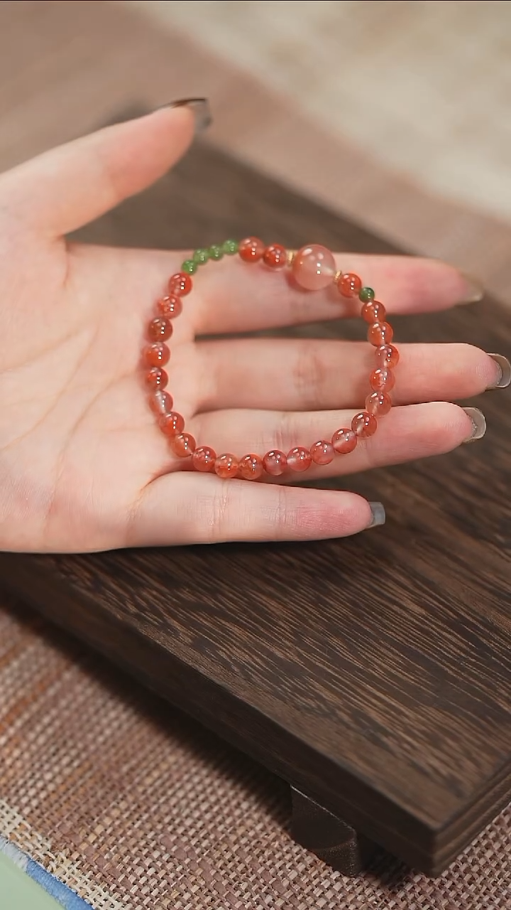 未镶嵌手串南红玛瑙清仓福利！火焰纹南红 碧玉配饰手串