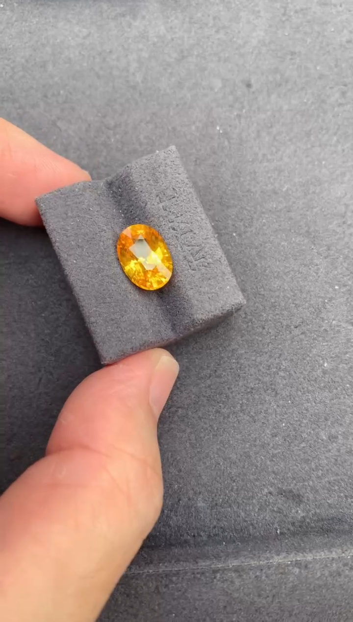 裸石彩色蓝宝石3.5ct黄蓝宝 定制  FD