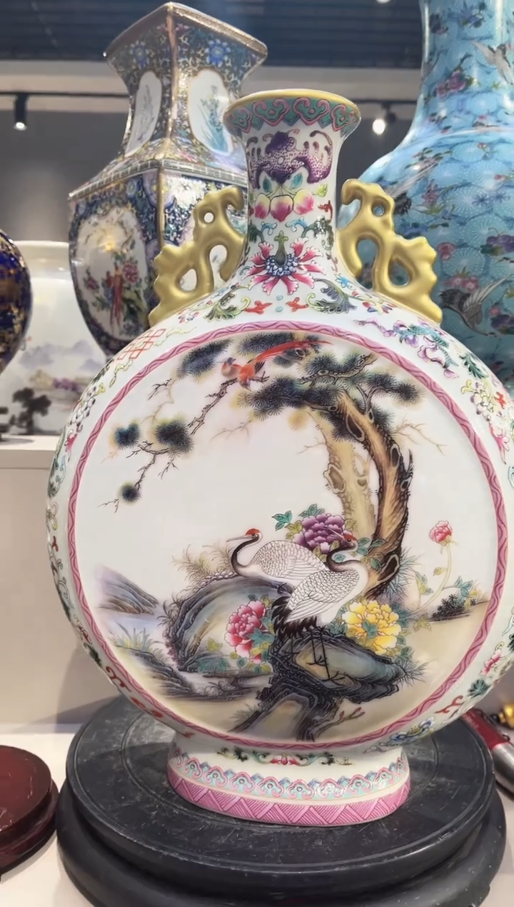 摆件景德镇陶瓷花瓶37公分