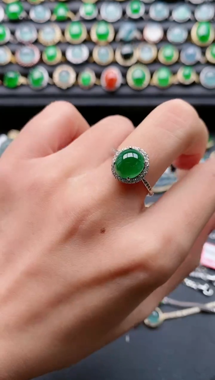 【闪购商品】翡翠戒指银S925镶嵌11111