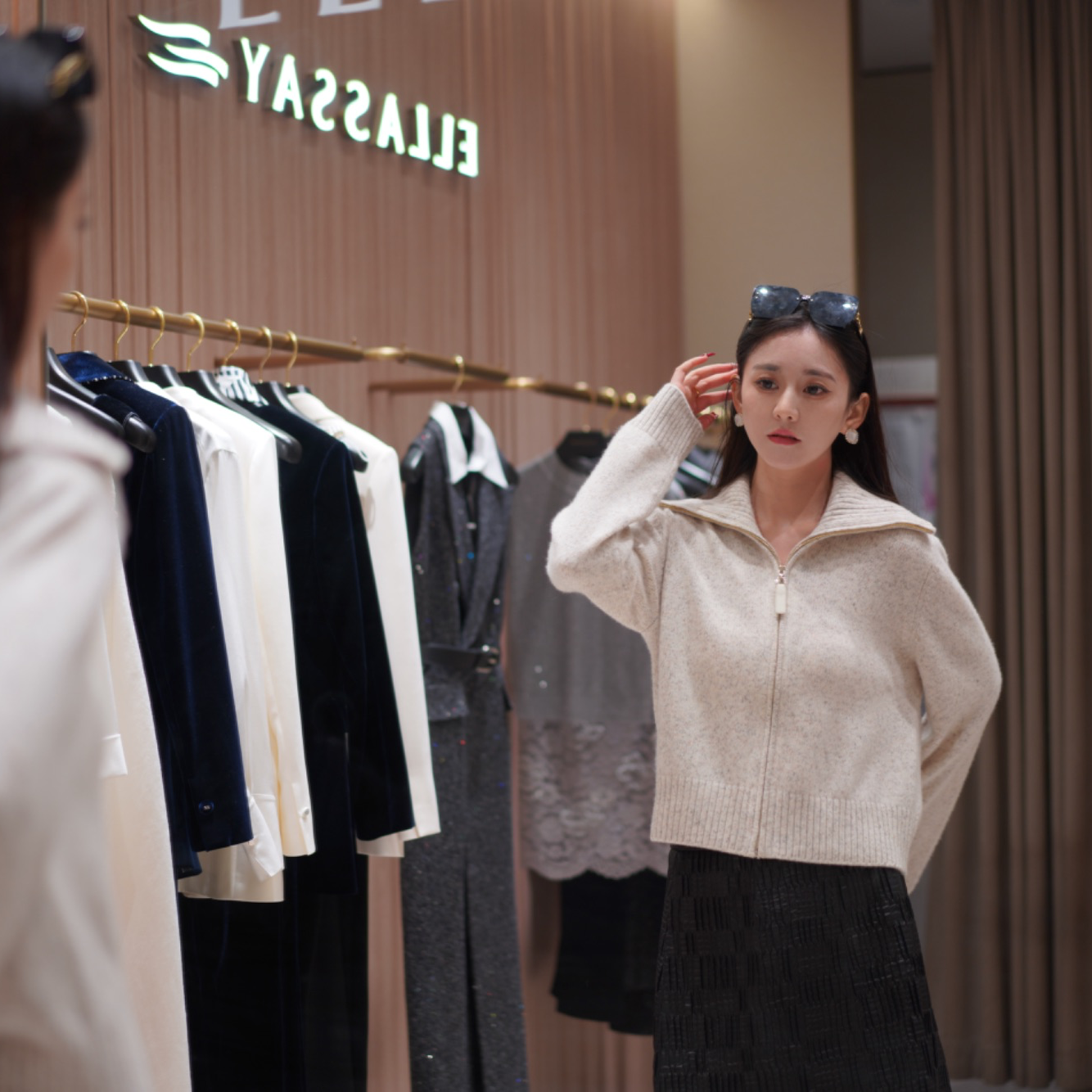 ELLASSAY歌力思2025秋季新款优雅老钱风羊绒外套EWF364M06000721