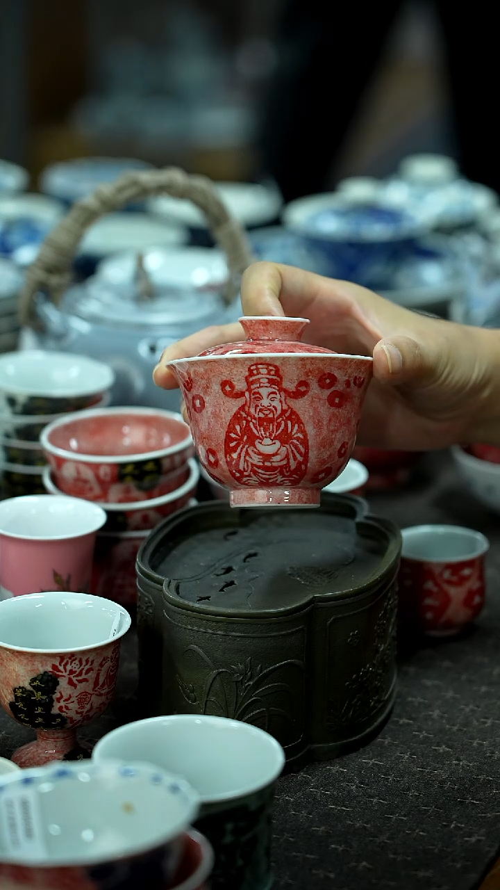 开仓千款景德镇手绘茶具放漏