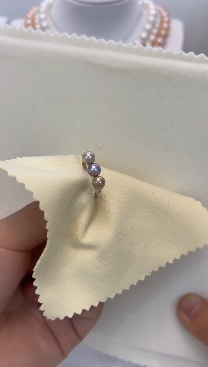 【闪购商品】淡水珍珠戒指银S925镶嵌彩平衡木戒指
