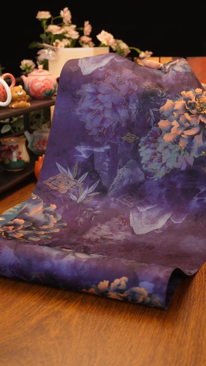 【闪购商品】紫牡丹桌旗·····