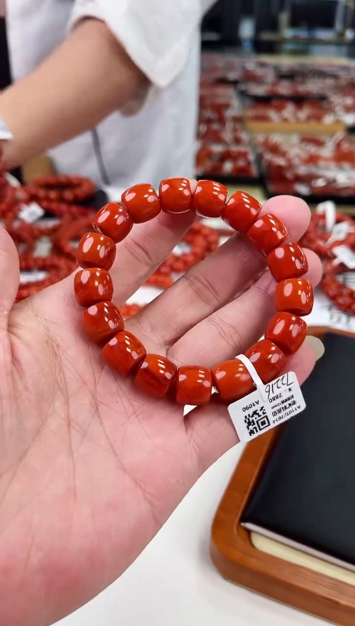 【闪购商品】南红玛瑙瓦西直切手串12+未镶嵌一个/条