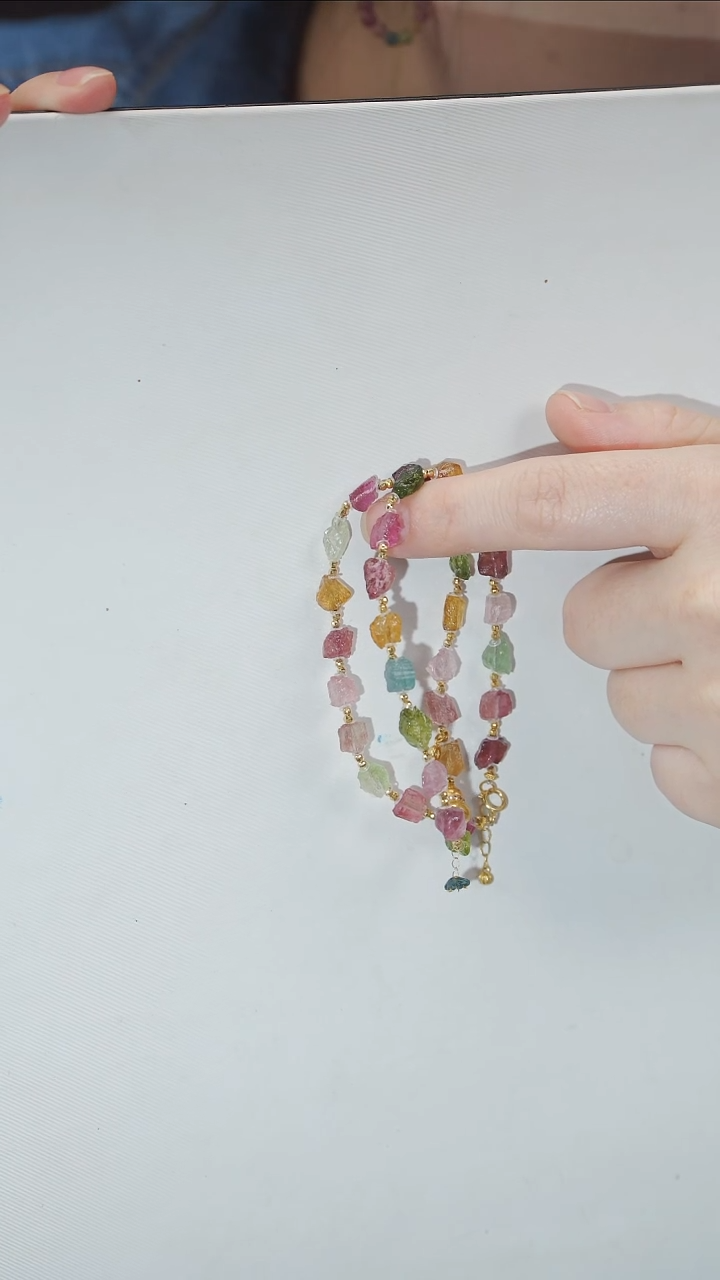 18K金镶嵌项链碧玺云*退项链