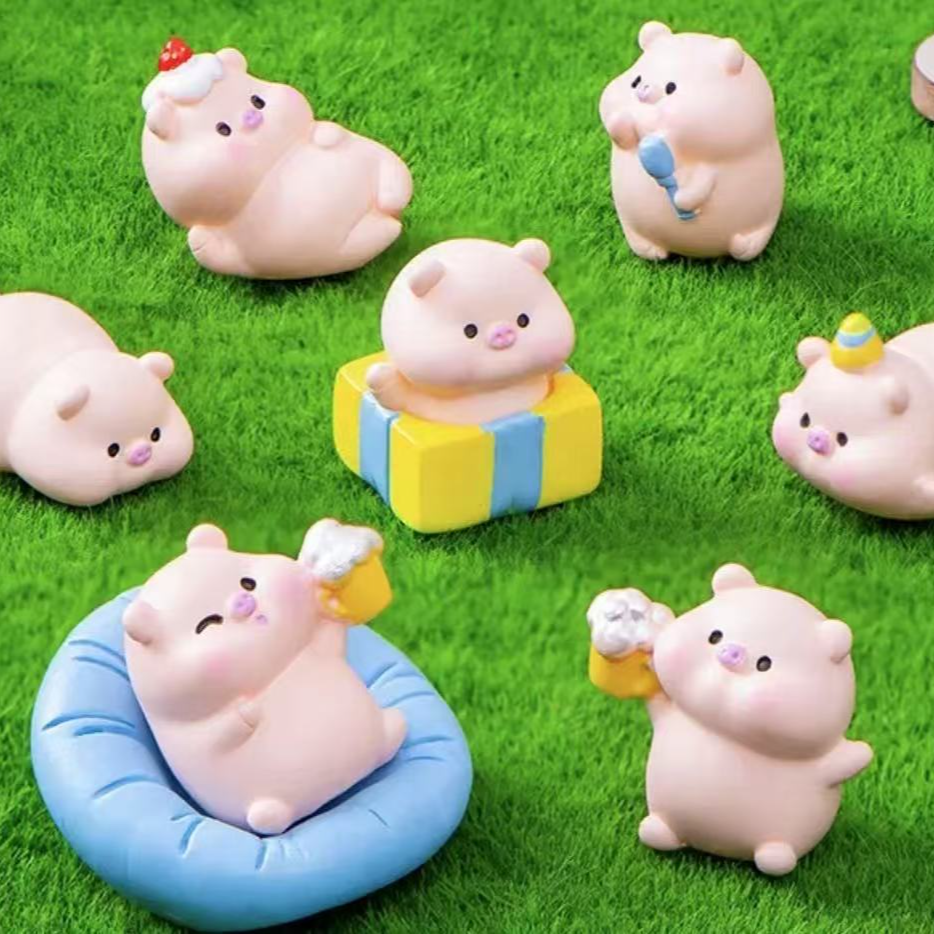 【元气生日猪猪钥匙扣】九宫格+许愿+对碰可爱卡通Diy钥匙扣