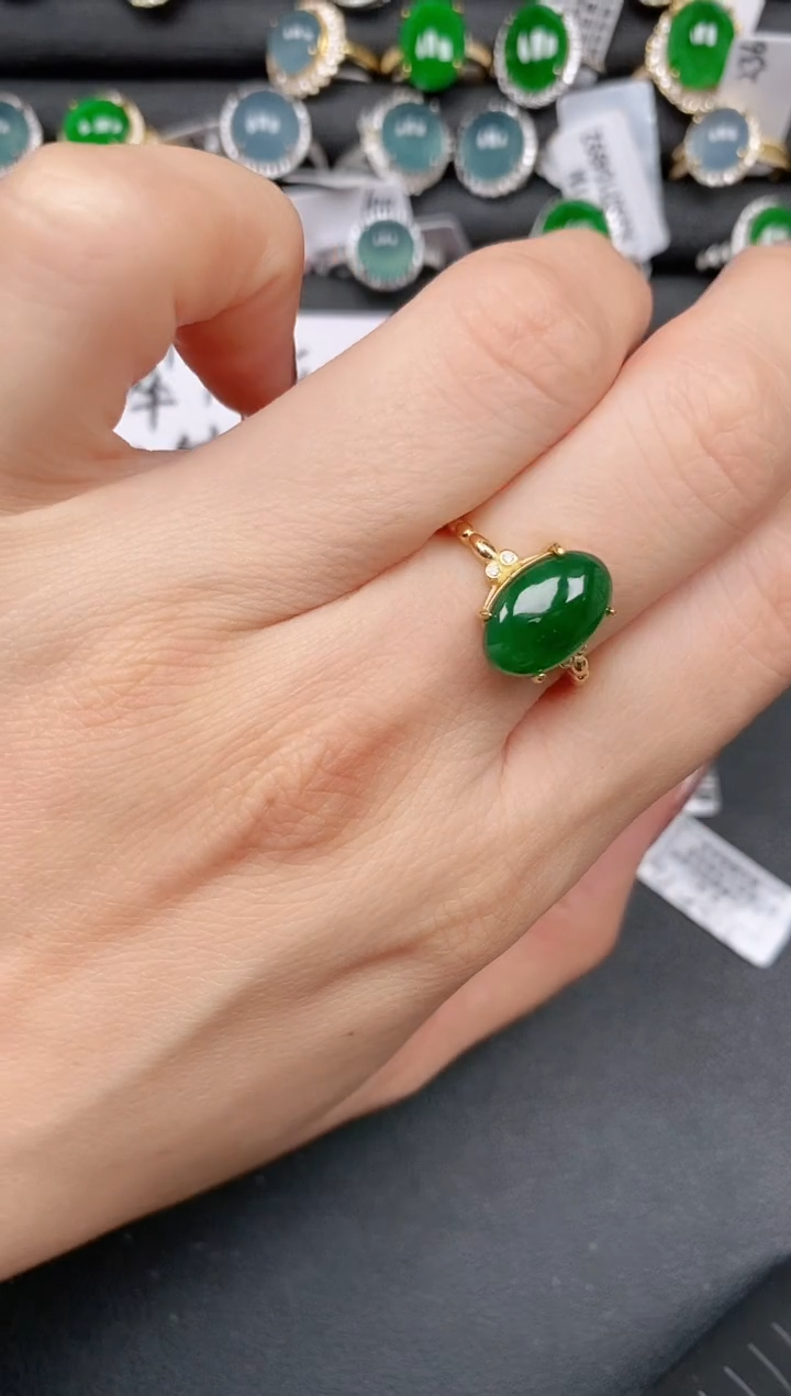 翡翠戒指银S925镶嵌111111