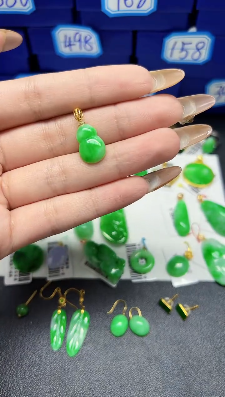 【闪购商品】翡翠颈饰18K金镶嵌Y缅料A货/支持复检/一件