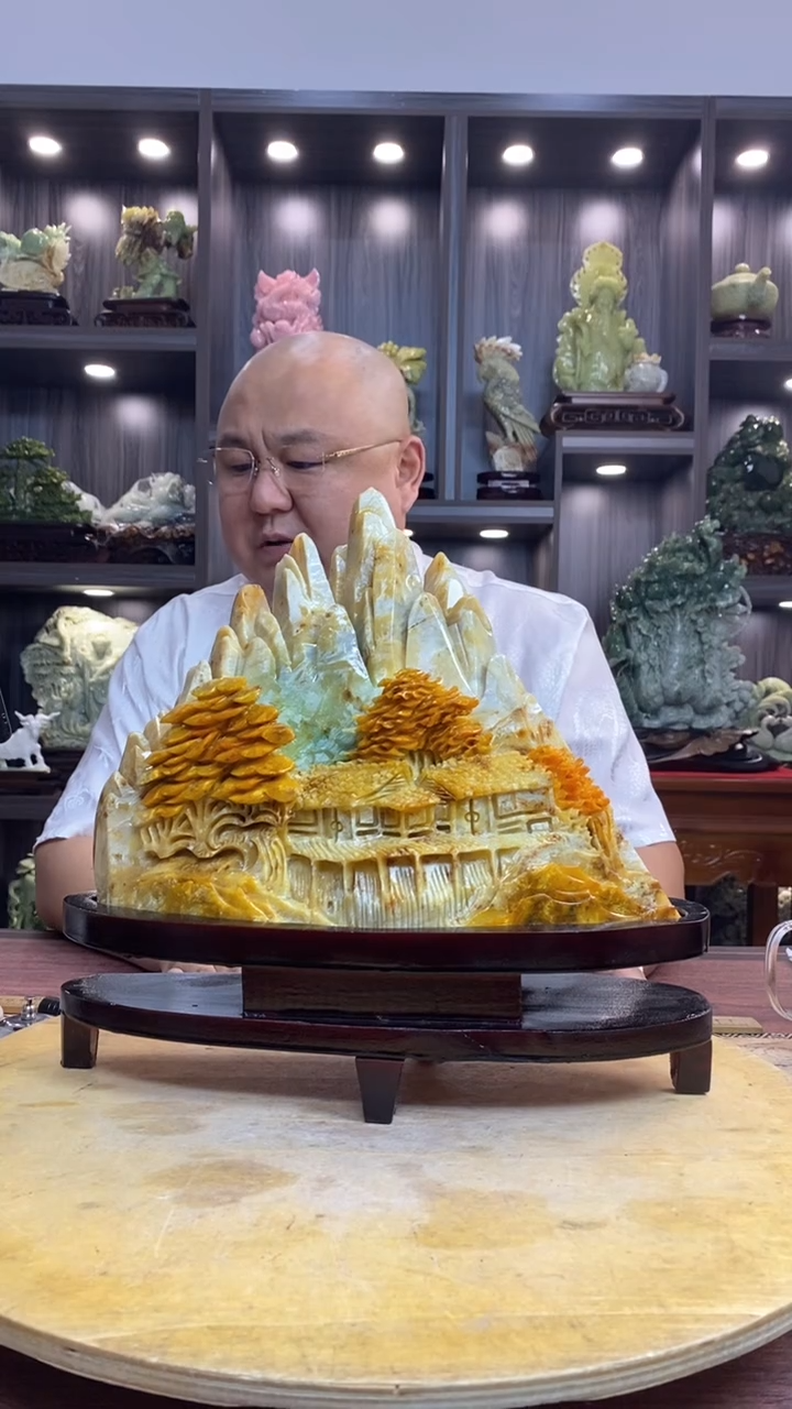 玉人* 玉岫岩料手工雕刻摆件居家装饰送礼一物一图