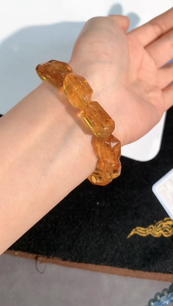 【闪购商品】黄晶手链未镶嵌115号暴力黄水晶随行单圈