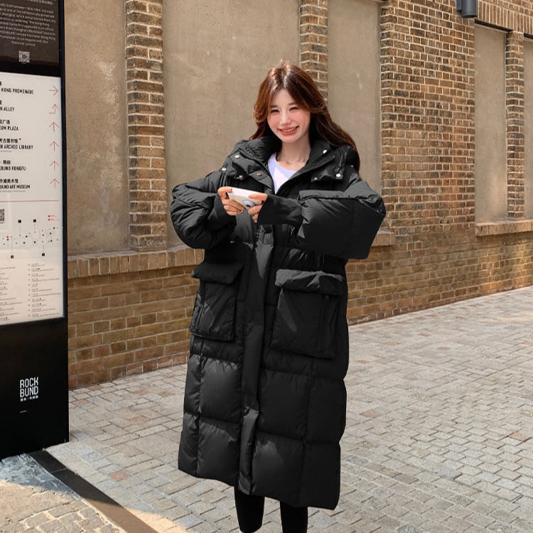 （冬日款）宽松连帽休闲加厚韩冬季时尚长款羽绒服2206