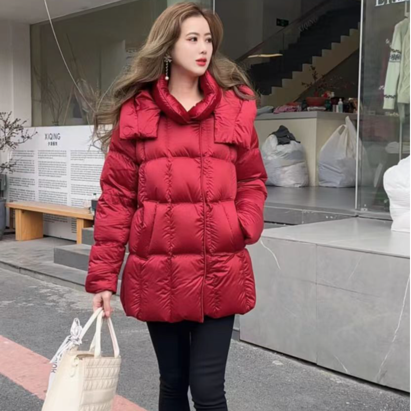 厚款短款休闲羽绒服加厚休闲冬季女中长款时尚百搭【可拆帽子】A837