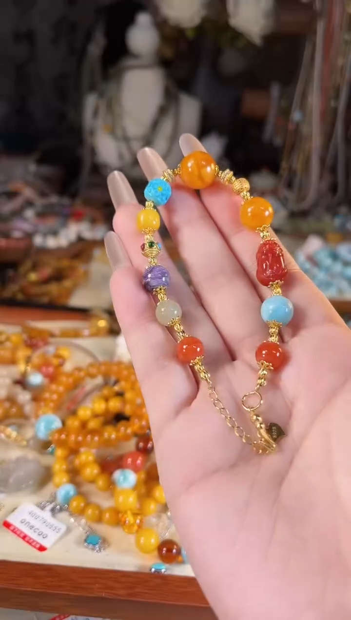 【闪购商品】蜜蜡手链银S925镶嵌多样性发货其一