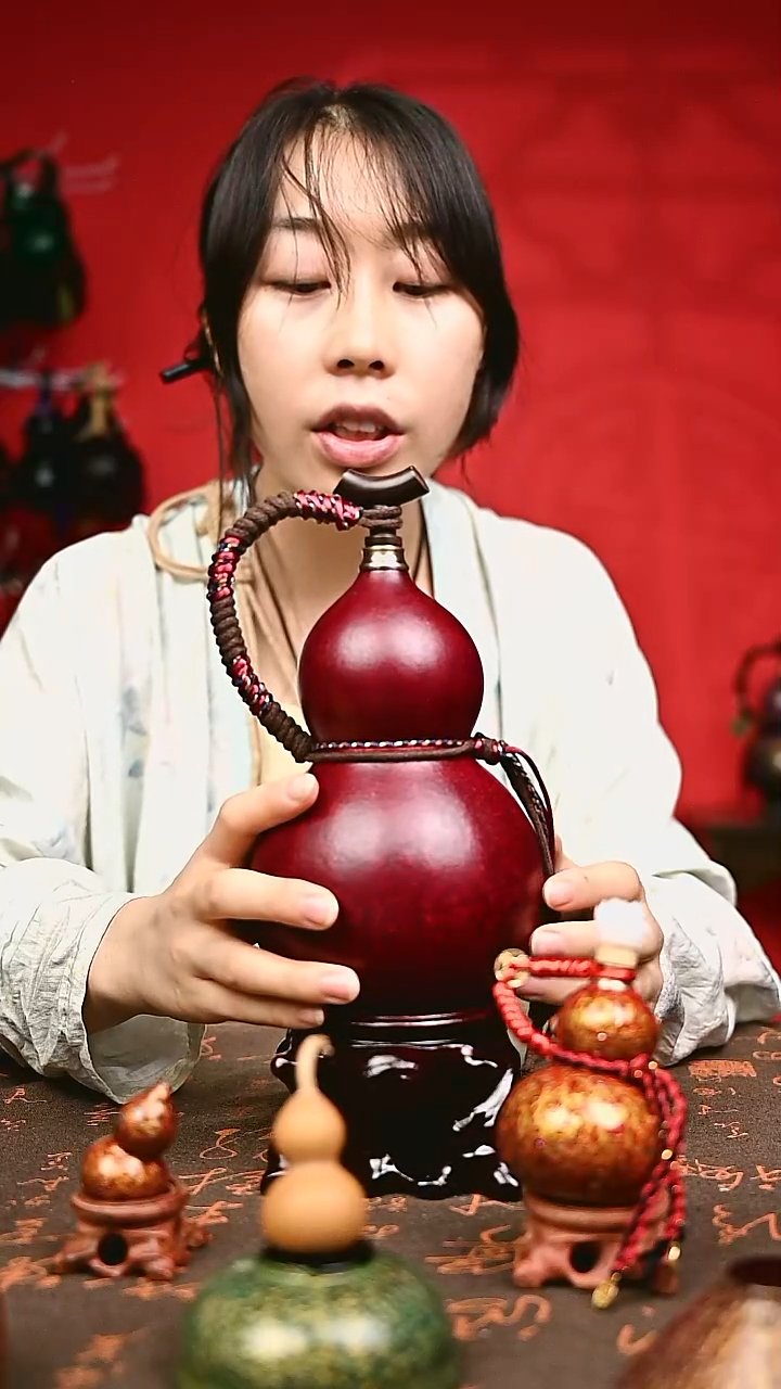 276 750ml 大漆葫芦 水壶酒壶 送漏斗底座网兜背带
