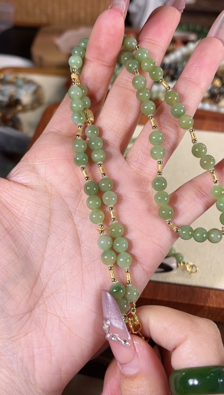 项链银S925镶嵌和田玉多样性发其一孤品默认微瑕