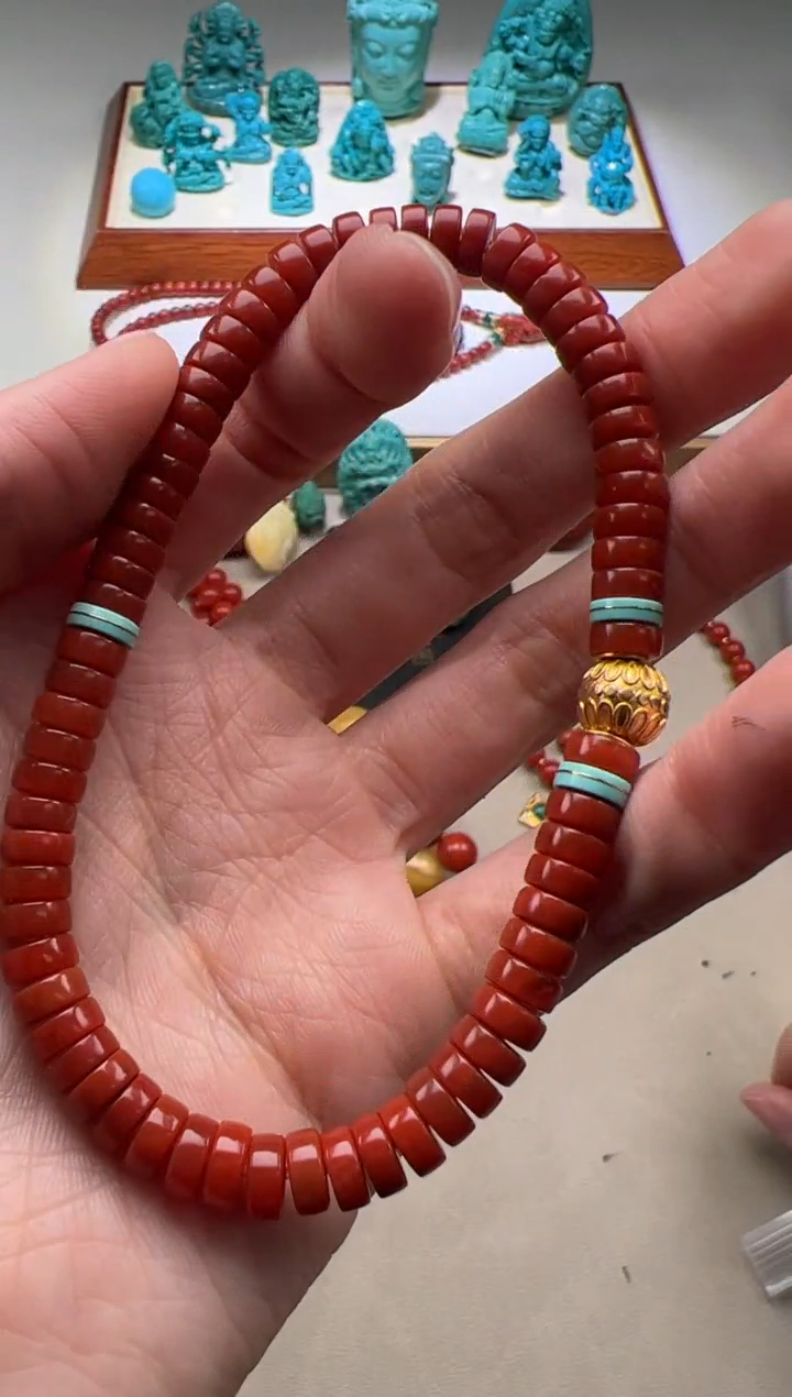 【闪购商品】南红玛瑙手串手串18K金镶嵌手串手串