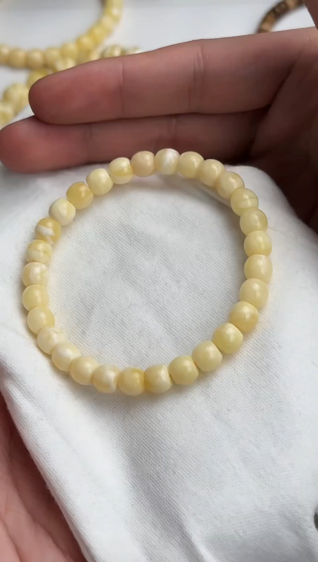 【闪购商品】蜜蜡裸石未镶嵌LY-白花手串7.0mm