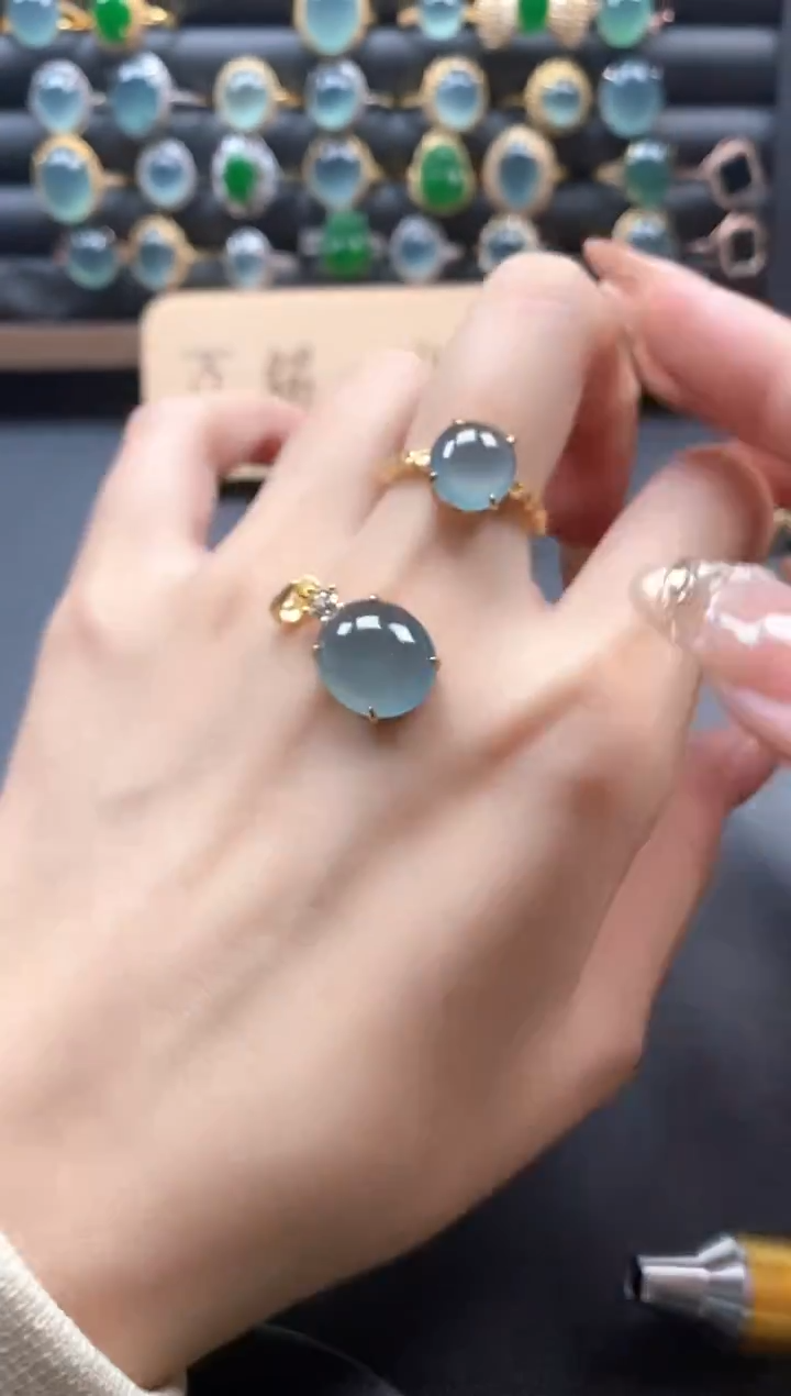 银S925镶嵌戒指翡翠51151