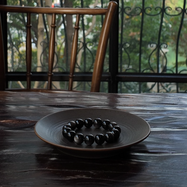 【平安祈福】天然银曜石转运男女款