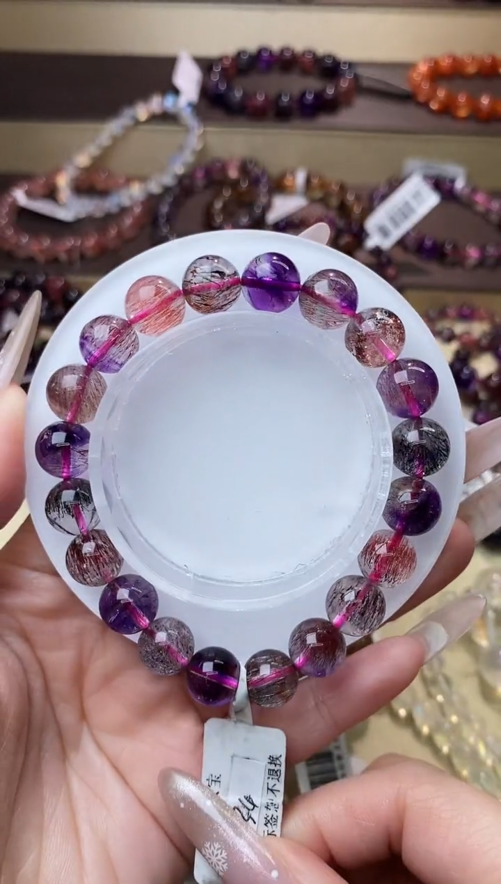 【闪购商品】水晶手链未镶嵌黑加仑超七单圈10m+