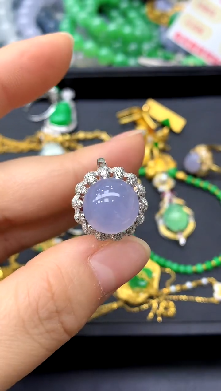 18K金镶嵌戒指翡翠456-中国好珍宝