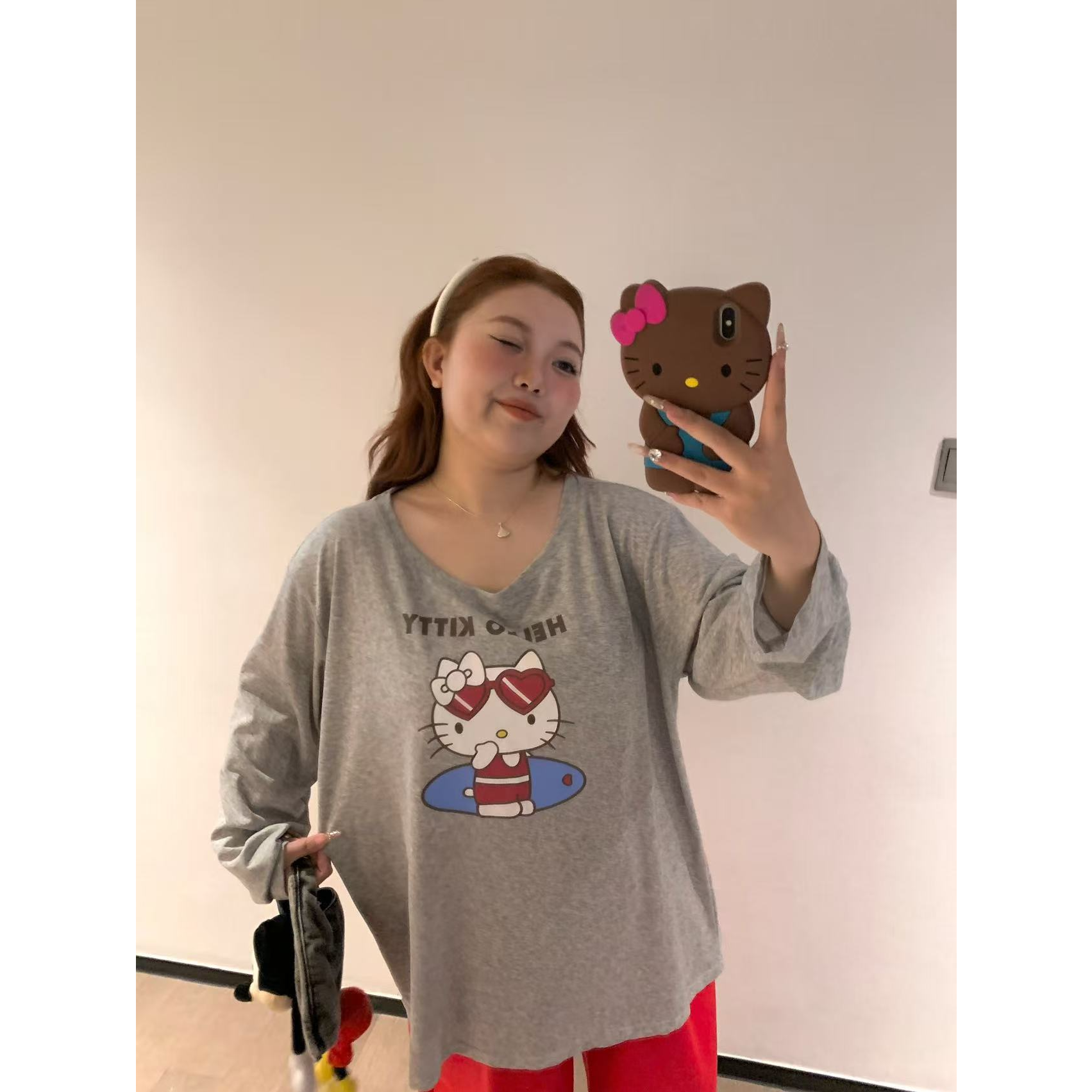 慧芝huizhi HZ034KT版长袖T 定制款 可爱宽松大版微胖长袖T