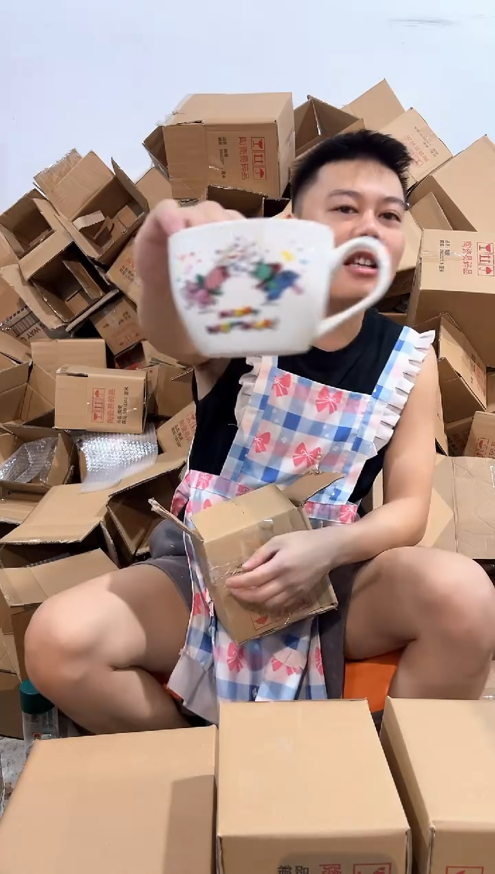 瓷片白色史迪仔咖啡水杯