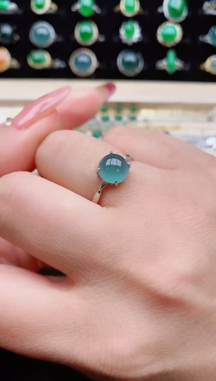 【闪购商品】翡翠戒指银S925镶嵌32123