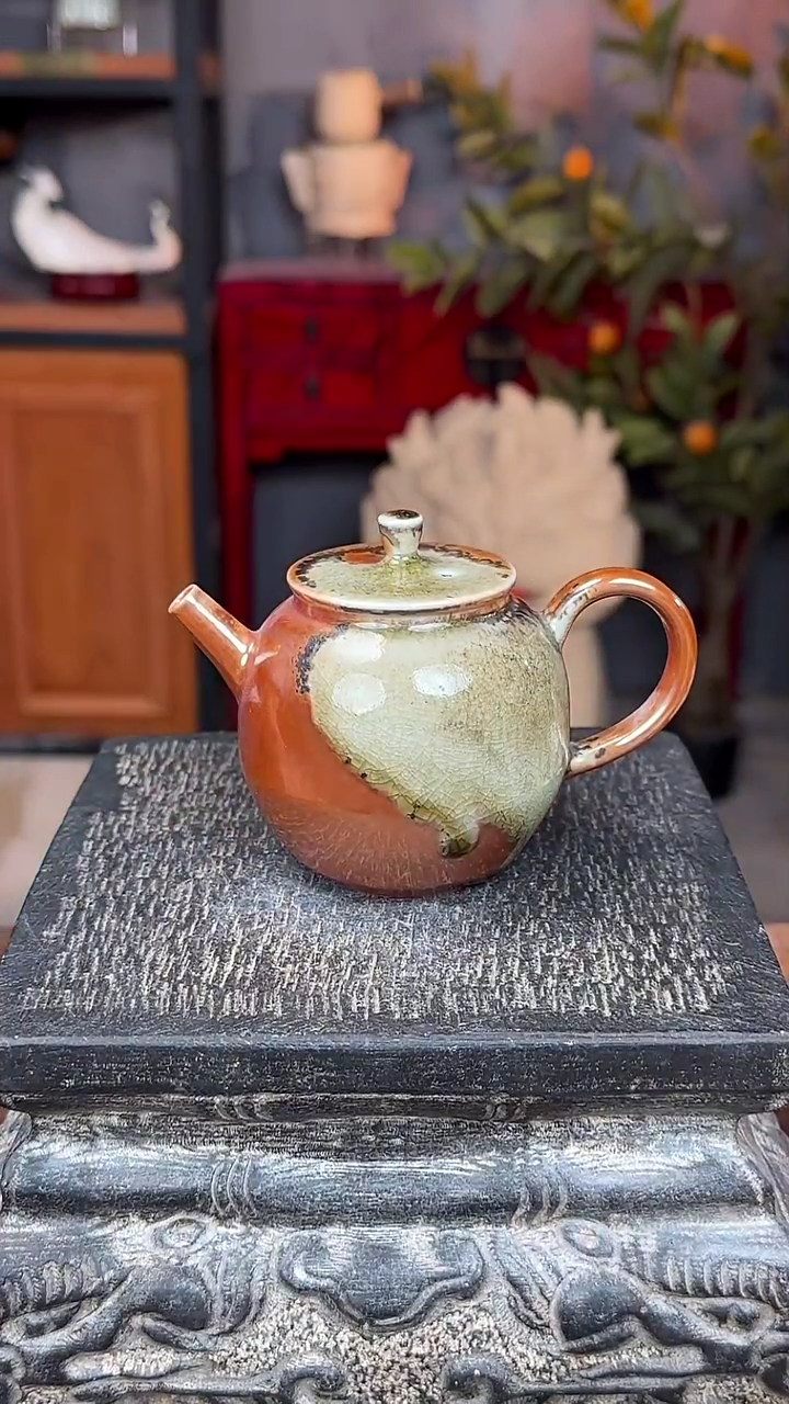 【闪购商品】摆件仿柴烧手工窑变壶