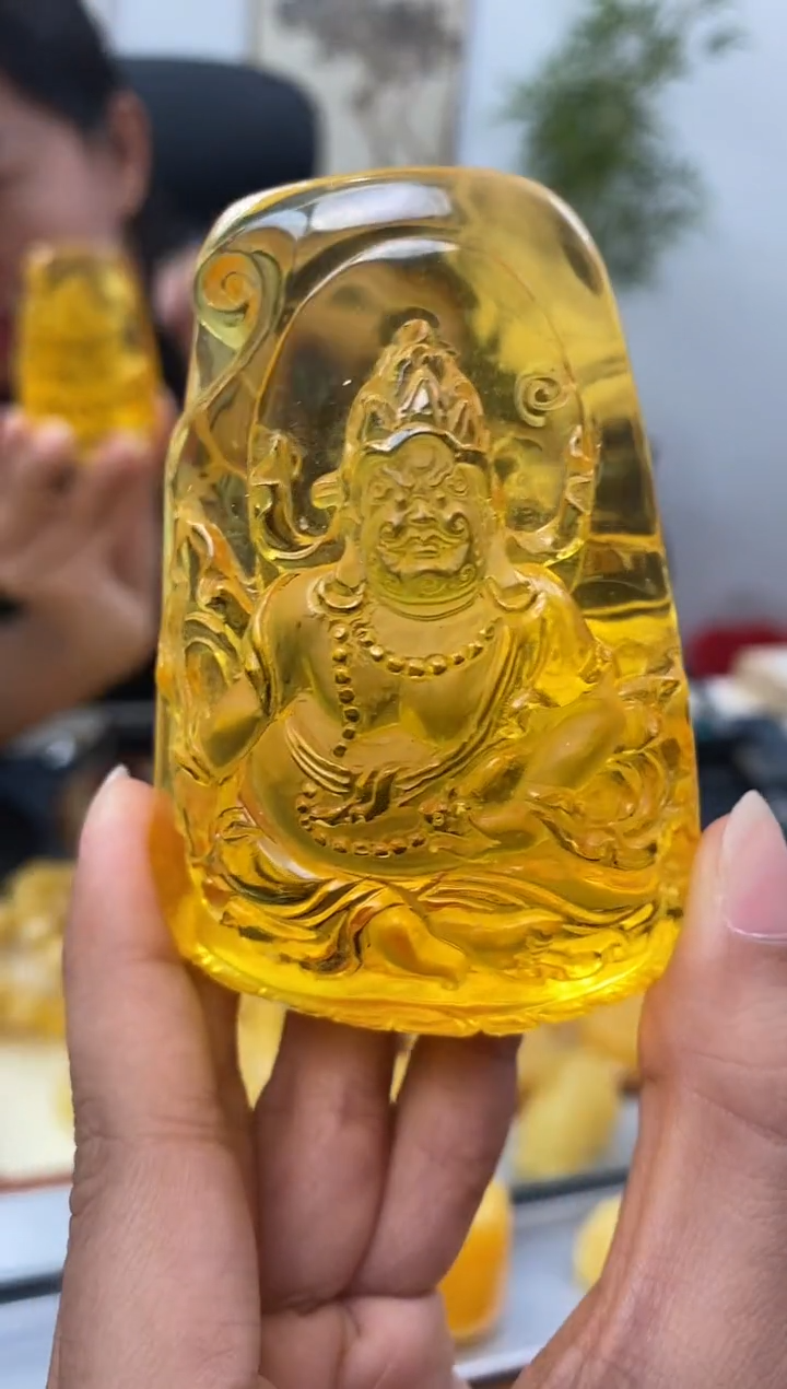 【闪购商品】琥珀裸石未镶嵌天然琥珀蜜蜡黄财神