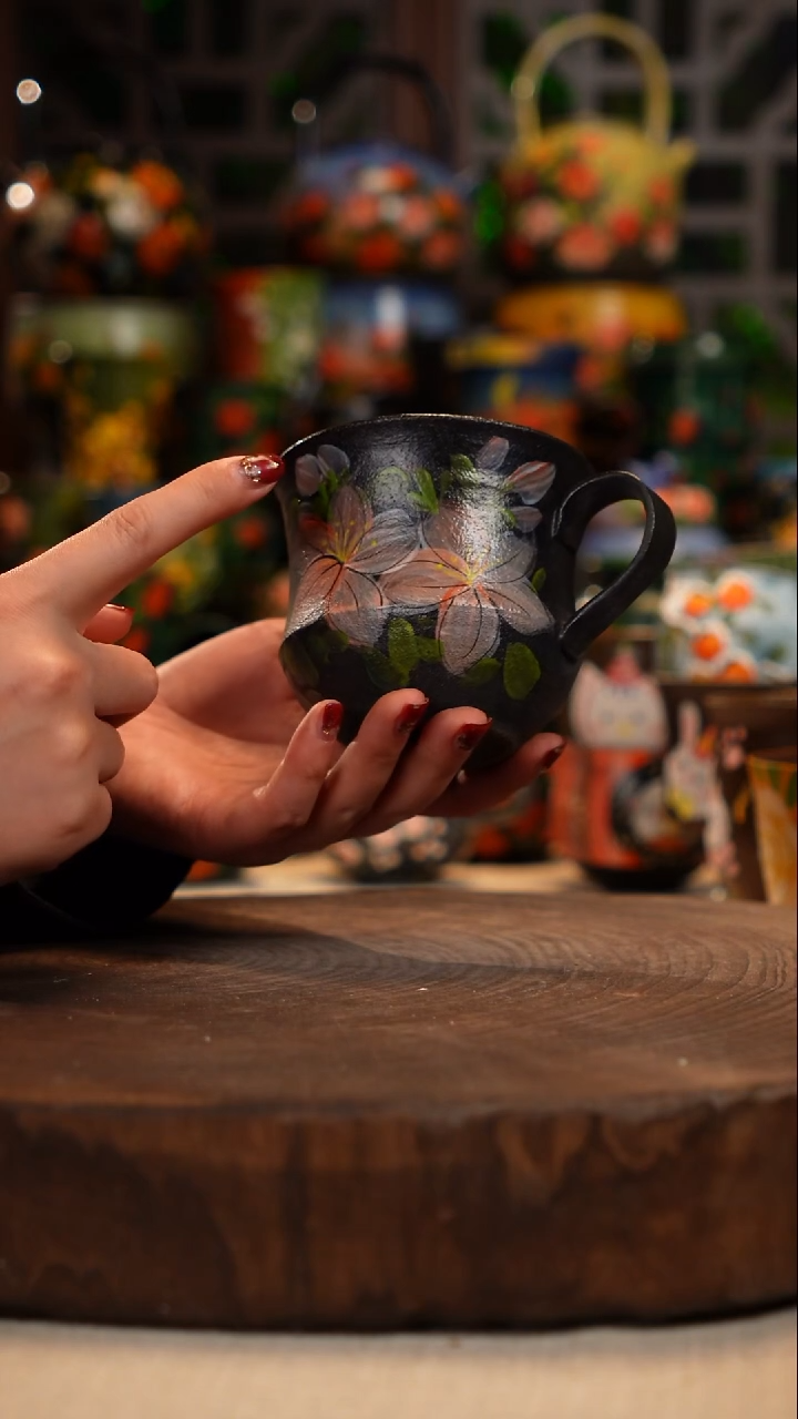 紫砂 油画手绘釉下彩