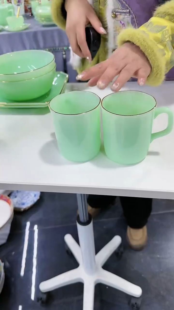 【闪购商品】瓷片茶杯水杯一对景德镇陶瓷