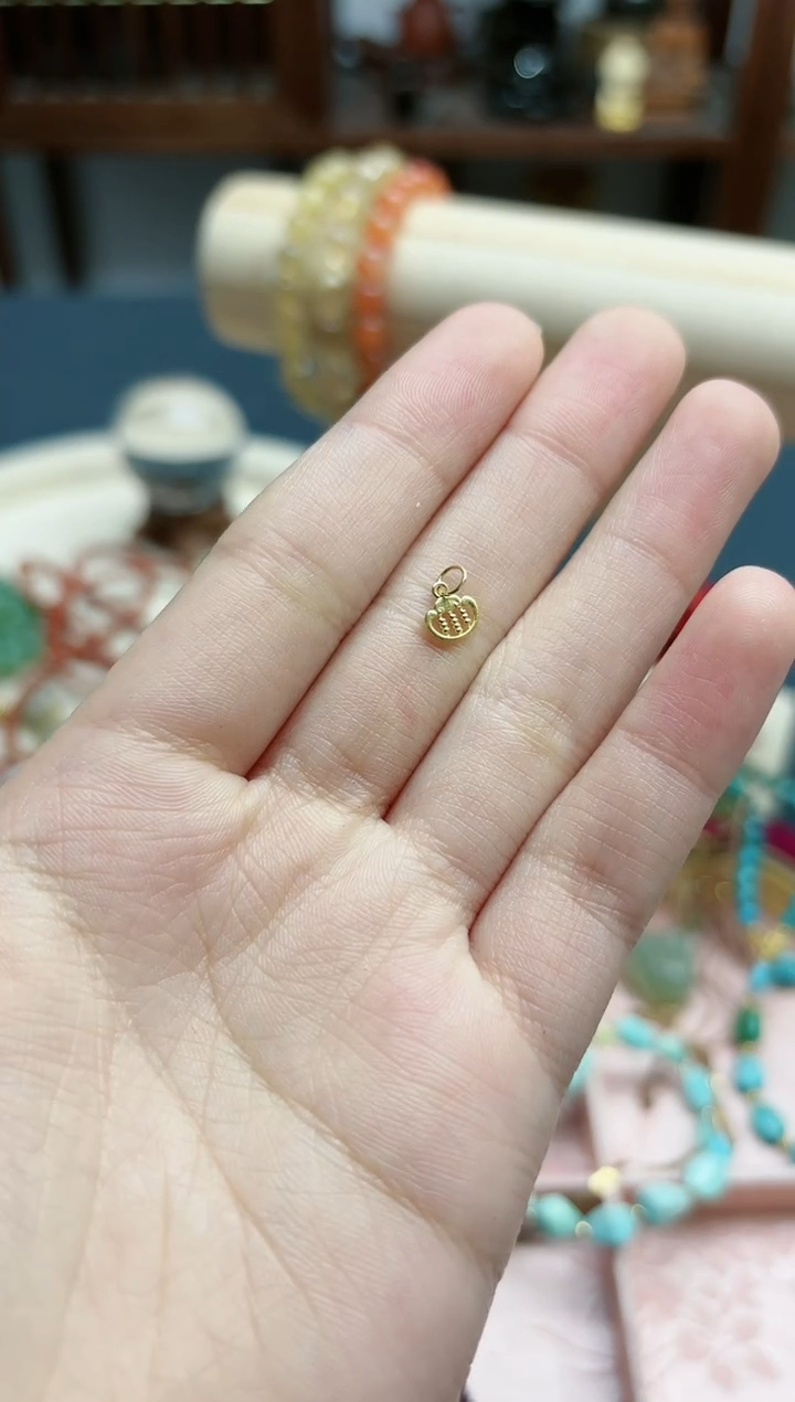 【闪购商品】18K金颈饰18k金算盘吊坠*1 ZX赠链